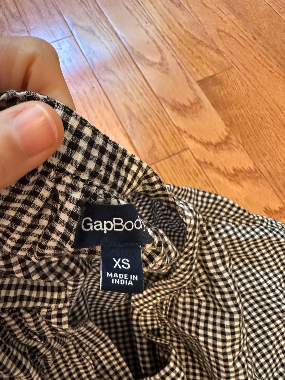 GAP Black and White Gingham Button-Up Blouse
